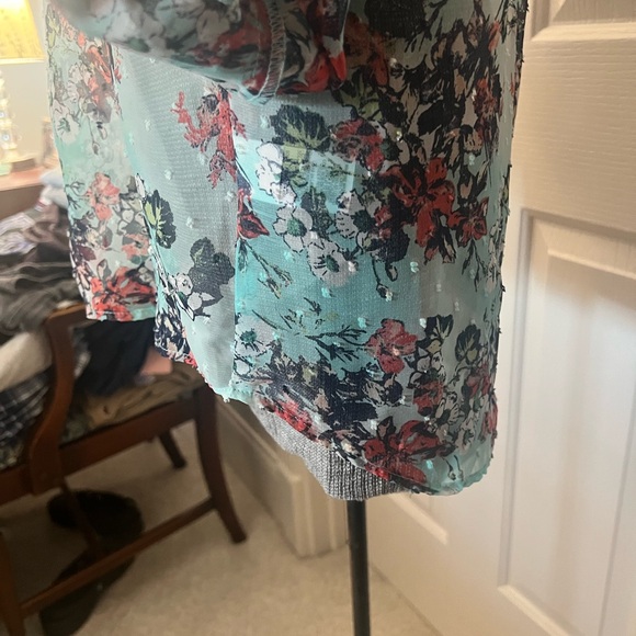 Kut from the Kloth Multicolor Henley Blouse -M - Picture 7 of 8